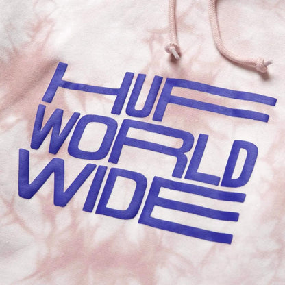 HUF BROADCAST TIEDYE P/O HOODIE-CORAL