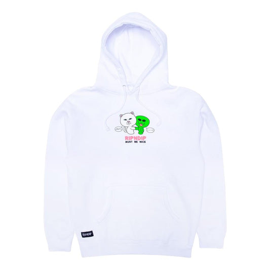 RIPNDIP BUDDY SYSTEM HOODIE-WHITE