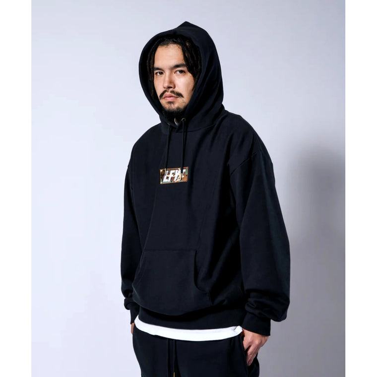 LAFAYETTE CAMO BOX LOGO US COTTON HOODIE-BLACK