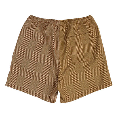 PLEASURES CHASE PLAID SHORTS-BROWN