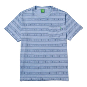 HUF COOPER STRIPE S/S KNIT TOP-LIGHT BLUE