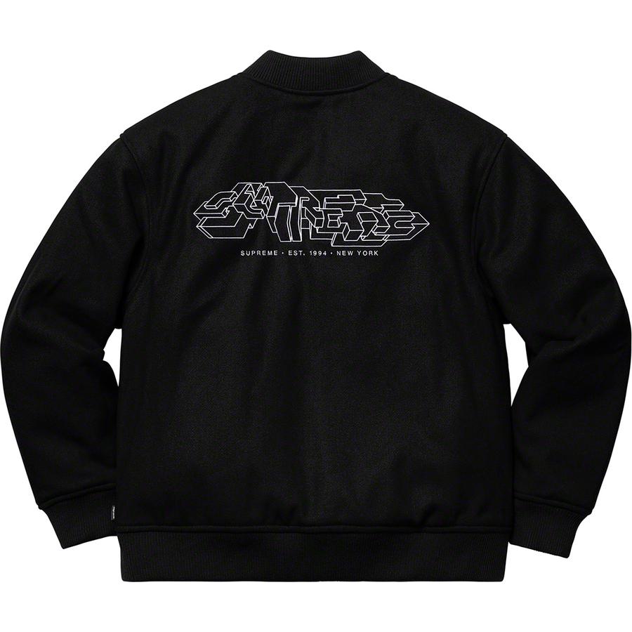 SUPREME DELTA LOGO VARSITY JACKET-BLACK