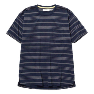 NONNATIVE DWELLER S/S TEE COTTON JERSEY BORDER-NAVY