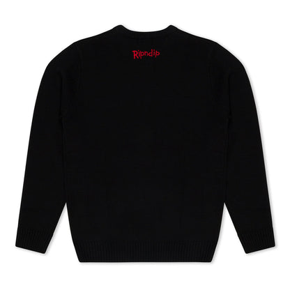 RIPNDIP DOWN BY THE SEASHORE KNIT SWEATER-BLACK