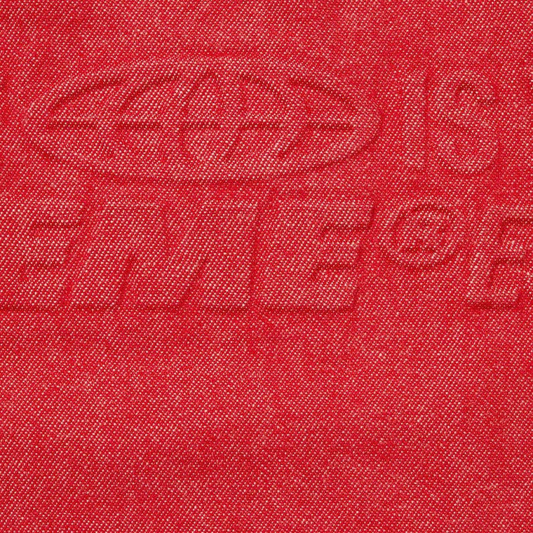 SUPREME EMBOSSED DENIM SS SHIRT-RED
