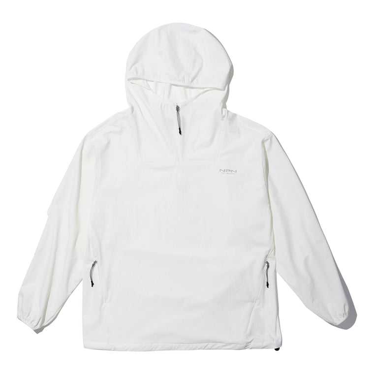 NINE POINT NINE ELEMENT MULTI-POCKETTECH HOODIE-WHITE