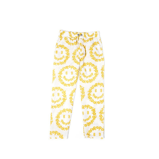 CHINA TOWN MARKET FLORAL SMILEY PANTS PAJAM-WHITE