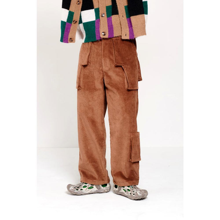 PERKS AND MINI G.L. CORD RETURN PANT-BROWN
