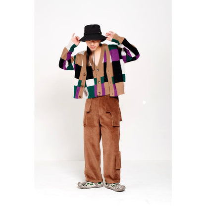 PERKS AND MINI G.L. CORD RETURN PANT-BROWN