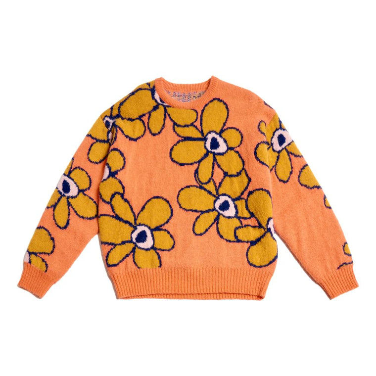 PERKS AND MINI G.L. DR. OCTAGON KNITTED MOHAIR JUMPER-ORANGE