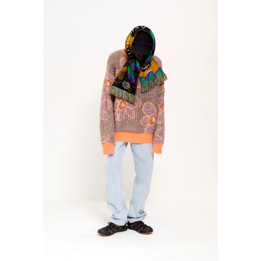 PERKS AND MINI G.L. DR. OCTAGON KNITTED MOHAIR JUMPER-ORANGE