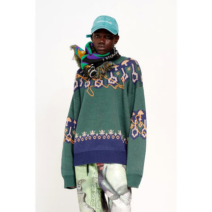 PERKS AND MINI GOOD LIFE FAIR ISLE KNITTED JUMPER-GREEN