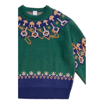 PERKS AND MINI GOOD LIFE FAIR ISLE KNITTED JUMPER-GREEN