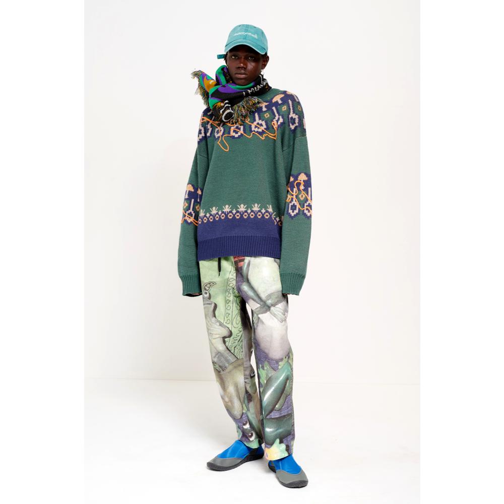 PERKS AND MINI GOOD LIFE FAIR ISLE KNITTED JUMPER-GREEN