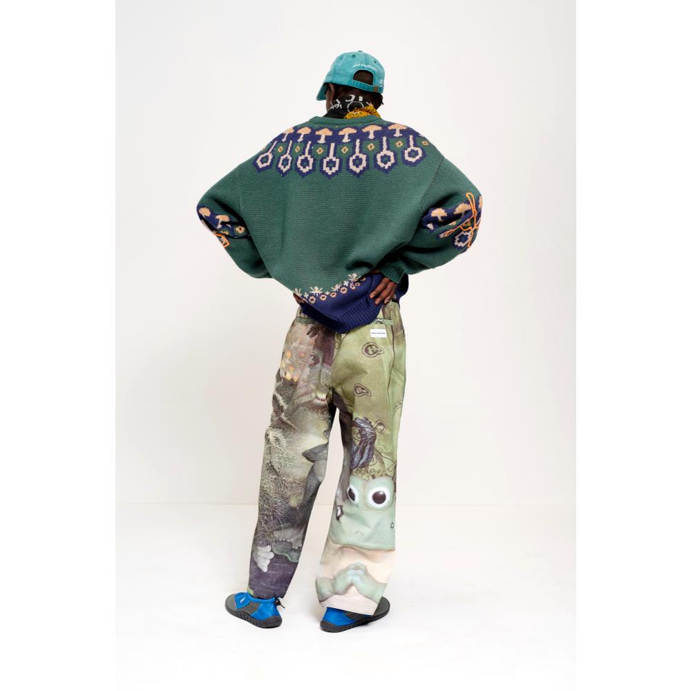 PERKS AND MINI GOOD LIFE FAIR ISLE KNITTED JUMPER-GREEN