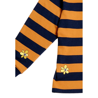 PERKS AND MINI GROW WITH THE FLOW STRIPE MOCK NECK LS TOP-NAVY