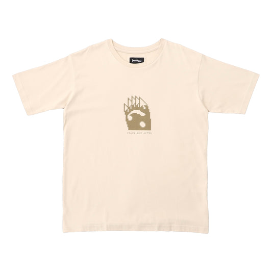 PEACE AND AFTER HAND CURSOR T-SHIRT-BEIGE