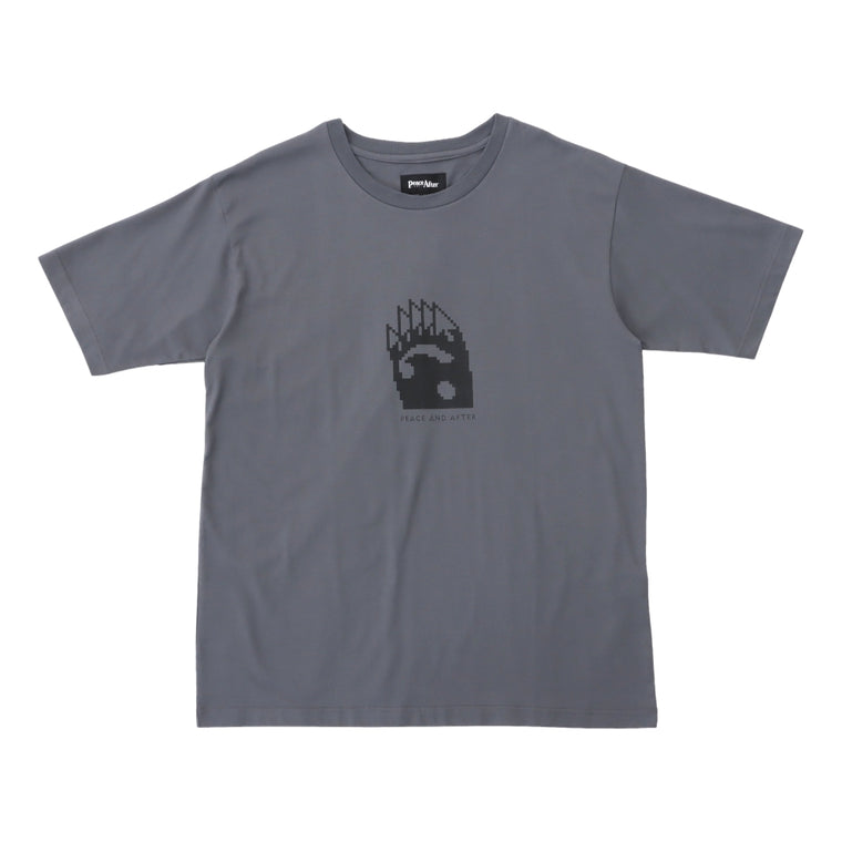 PEACE AND AFTER HAND CURSOR T-SHIRT-GREY