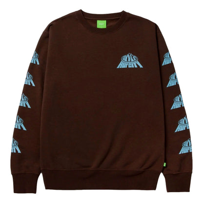 HUF HUF CITY CREWNECK-CHOCOLATE