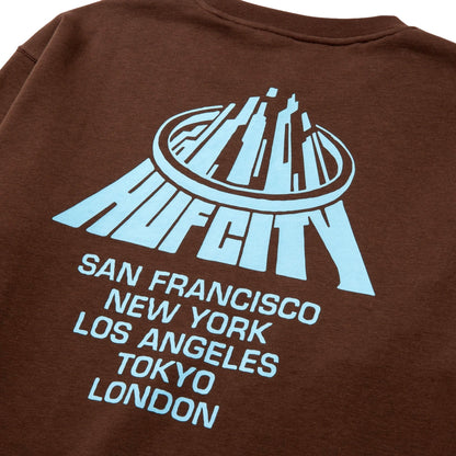 HUF HUF CITY CREWNECK-CHOCOLATE