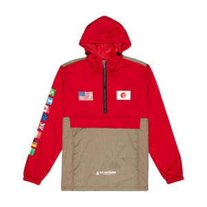 HUF FLAGS ANORAK JACKET-RED
