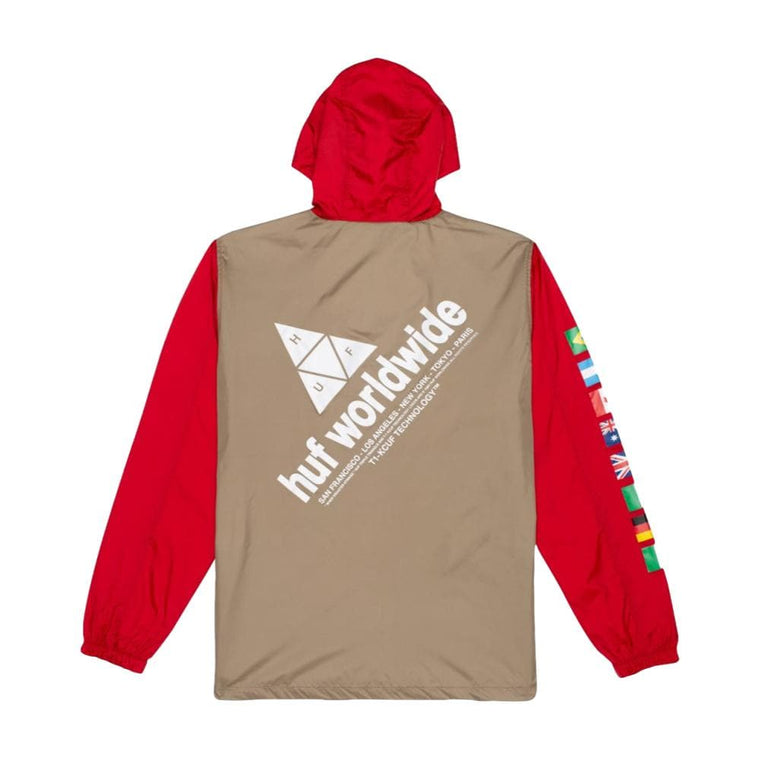 HUF FLAGS ANORAK JACKET-RED