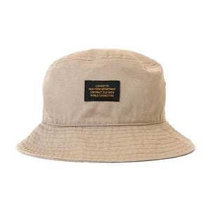 LAFAYETTE MILITARY LABEL BUCKET HAT-BEIGE