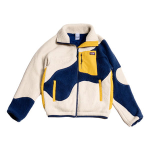 PERKS AND MINI LIVE ON EARTH RECYCLED SHEARLING JACKET-NAVY