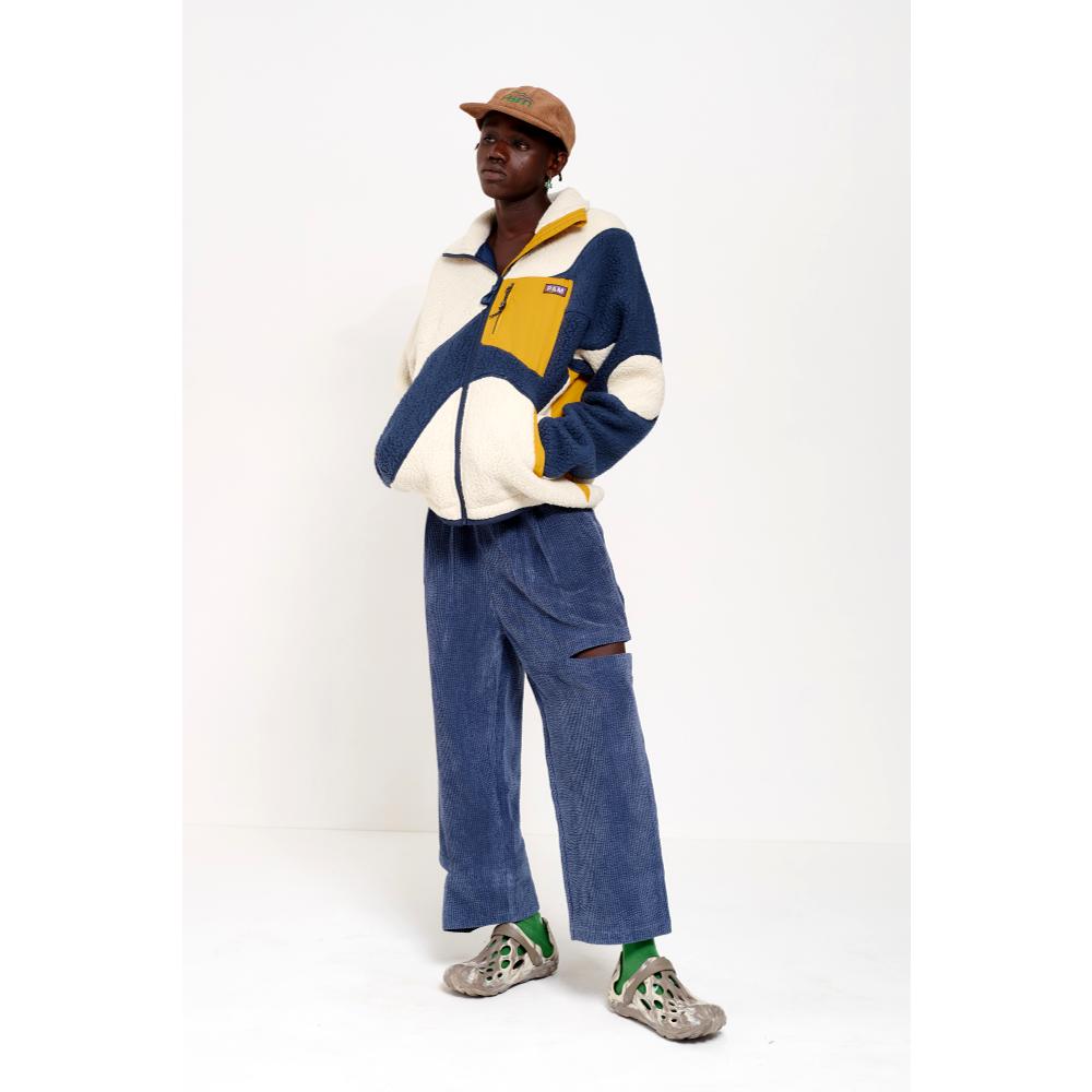 PERKS AND MINI LIVE ON EARTH RECYCLED SHEARLING JACKET-NAVY