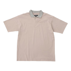 PEACE AND AFTER LOGO S/S POLO SHIRT-BEIGE