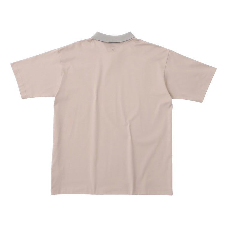 PEACE AND AFTER LOGO S/S POLO SHIRT-BEIGE