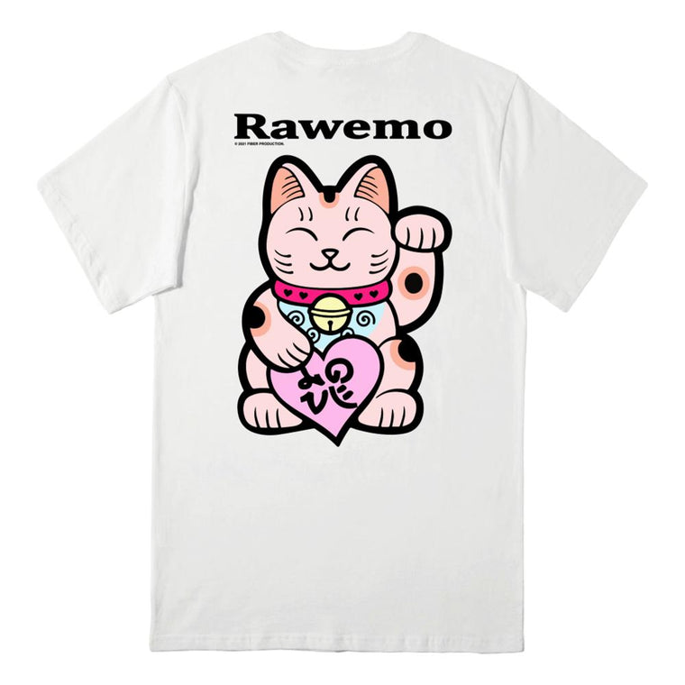 RAW EMOTIONS LUCKY CAT TEE - WHITE-WHITE
