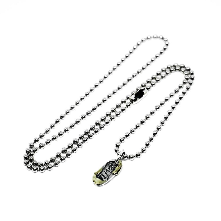 Bill Wall leather BALL CHAIN NECKLANCE 24"-SILVER