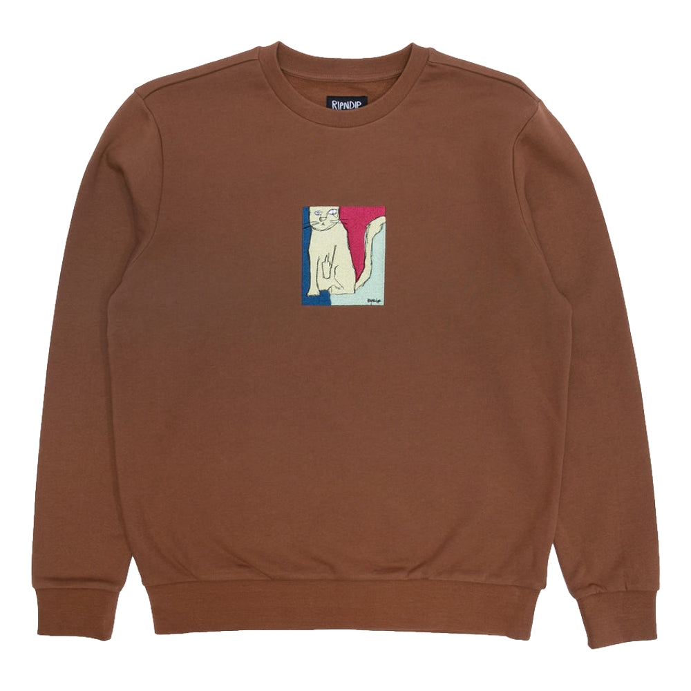 RIPNDIP NERMHOL CREWNECK-BROWN