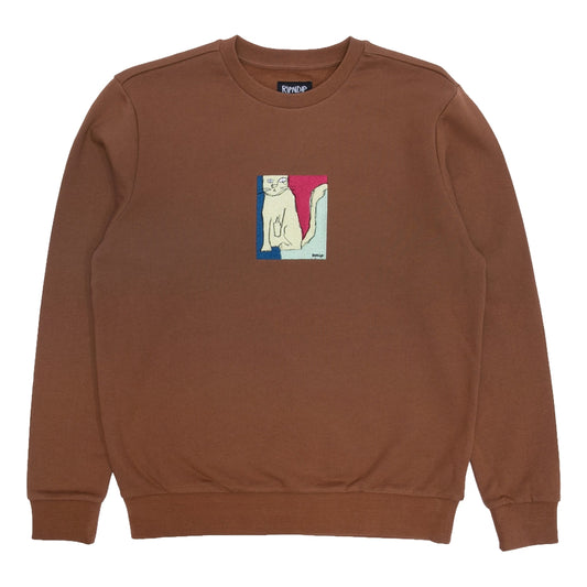 RIPNDIP NERMHOL CREWNECK-BROWN