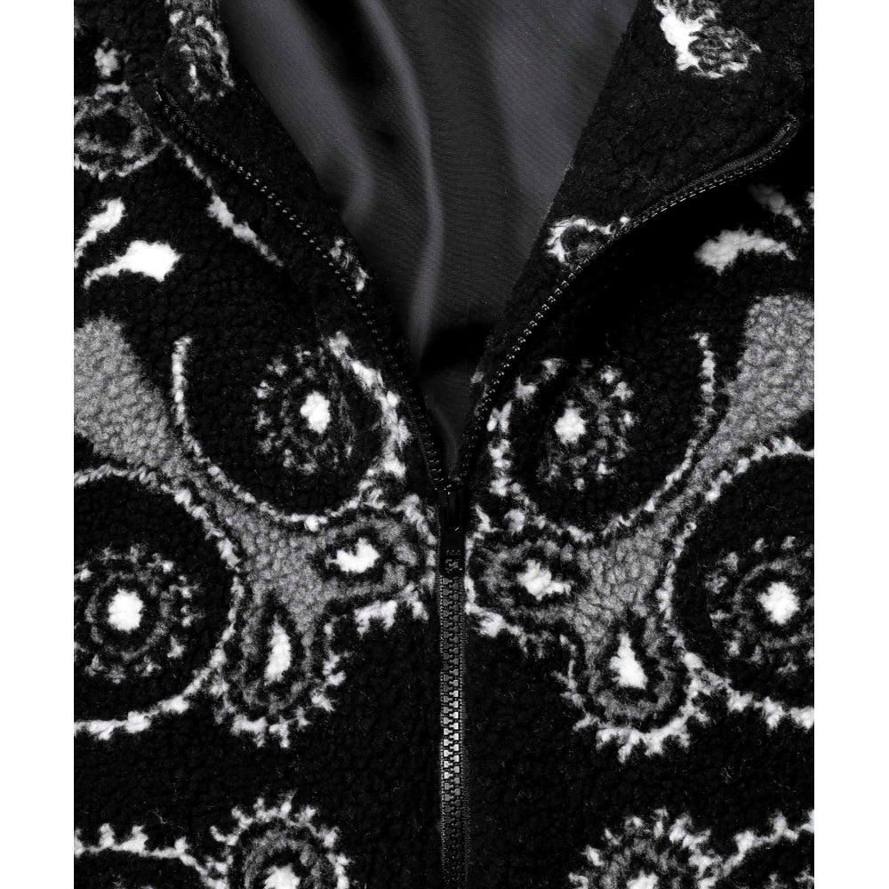 FR2 PAISLEY FLEECE HOODIE-BLACK - Popcorn Store