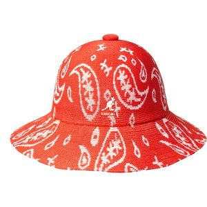 KANGOL PAISLEY WIDE BRIM CASUAL-CHERRY GLOW/WHI