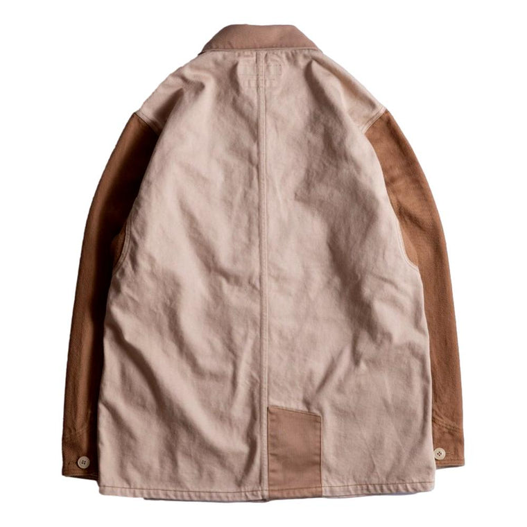 FUNDAMENTAL PATCHWORK COVERALL JACKET RINSE-BEIGE