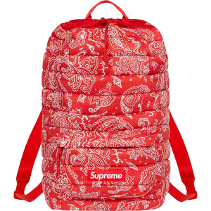 SUPREME PUFFER BACKPACK-RED