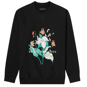 RAISED BY WOLVES TRILLIUM CREWNECK SW -BLACK