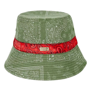 FORKICKS PAISLEY REFLECTIVE BUCKET HAT-OLIVE