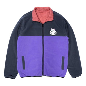 RIPNDIP SHMOODY POLAR FLEECE QUILTED REVERSIBLE JACKET-CLAY / PURPLE