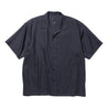 MEANSWHILE SIDE SLIT OPEN COLLAR SH-NAVY