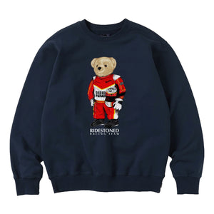 PARADISE YOUTH CLUB STONED BEAR RIDER SWEATSHIRT-NAVY