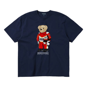 PARADISE YOUTH CLUB STONED BEAR RIDER TEE-NAVY