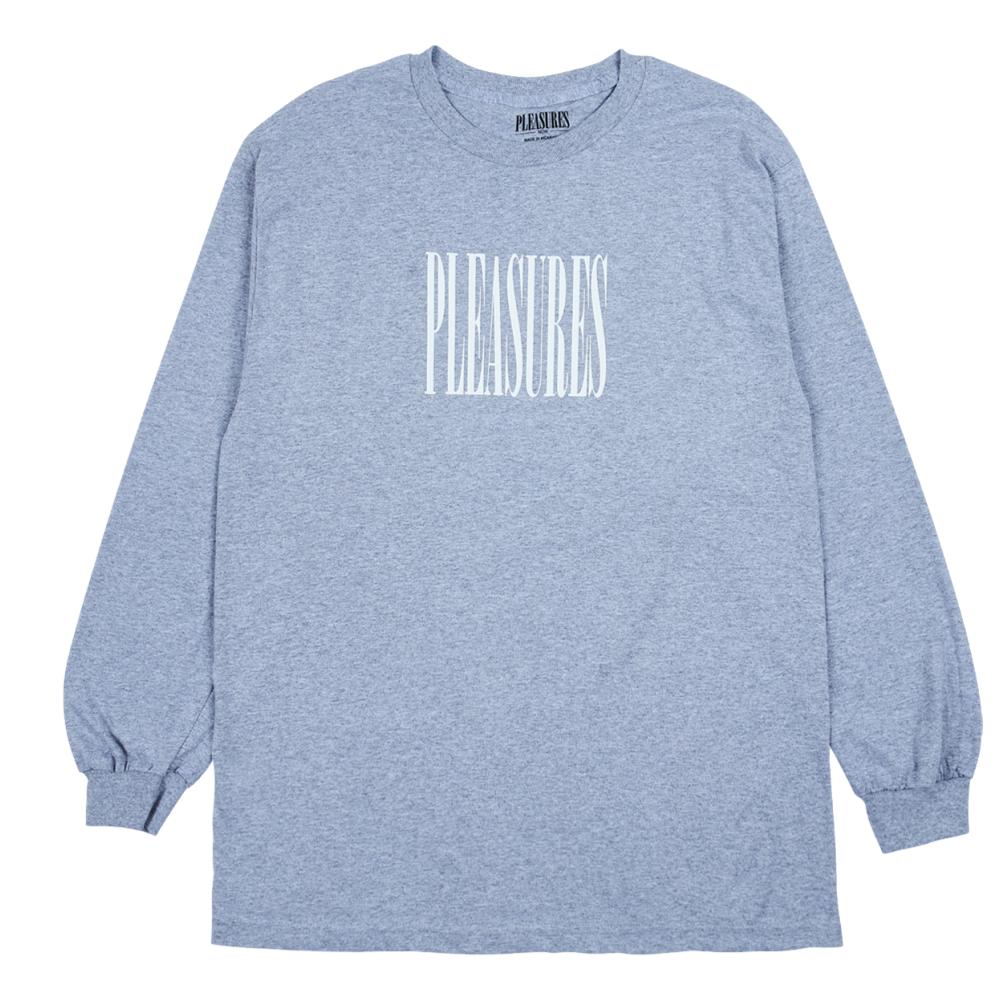 PLEASURES STRETCH LONG SLEEVE T-SHIRT-HEATHER GREY