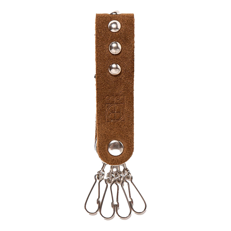 HOBO STUDDED KEY RING COW SUEDE-CAMEL