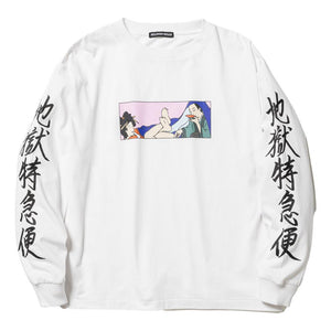 FLAGSTUFF "地獄特急便" STYLE1 L/S TEE-WHITE