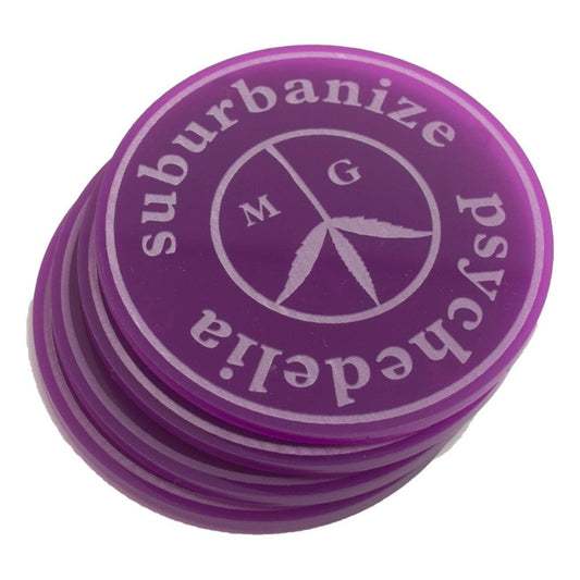 Mister Green SUBURBANIZE PSYCHEDELIA BONG COASTER (4 PACK)-PURPLE