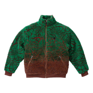 SUPREME SPYDER WEB POLAR FLEECE JACKET-BROWN